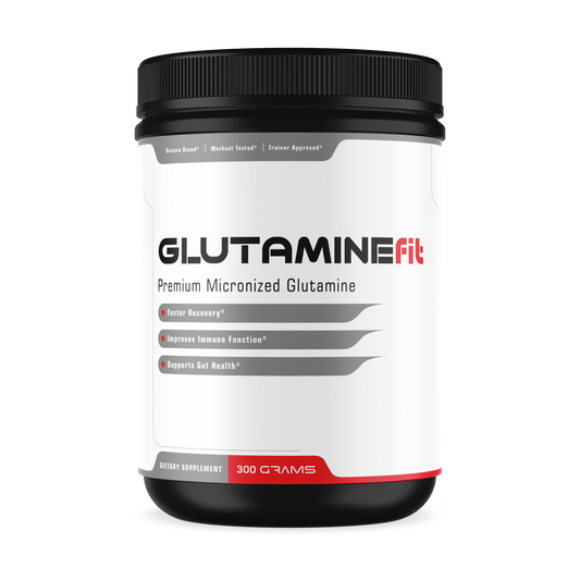Premium micronized glutamine powder by Fit2Wim. 