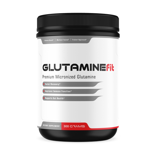 Premium micronized glutamine powder by Fit2Wim. 